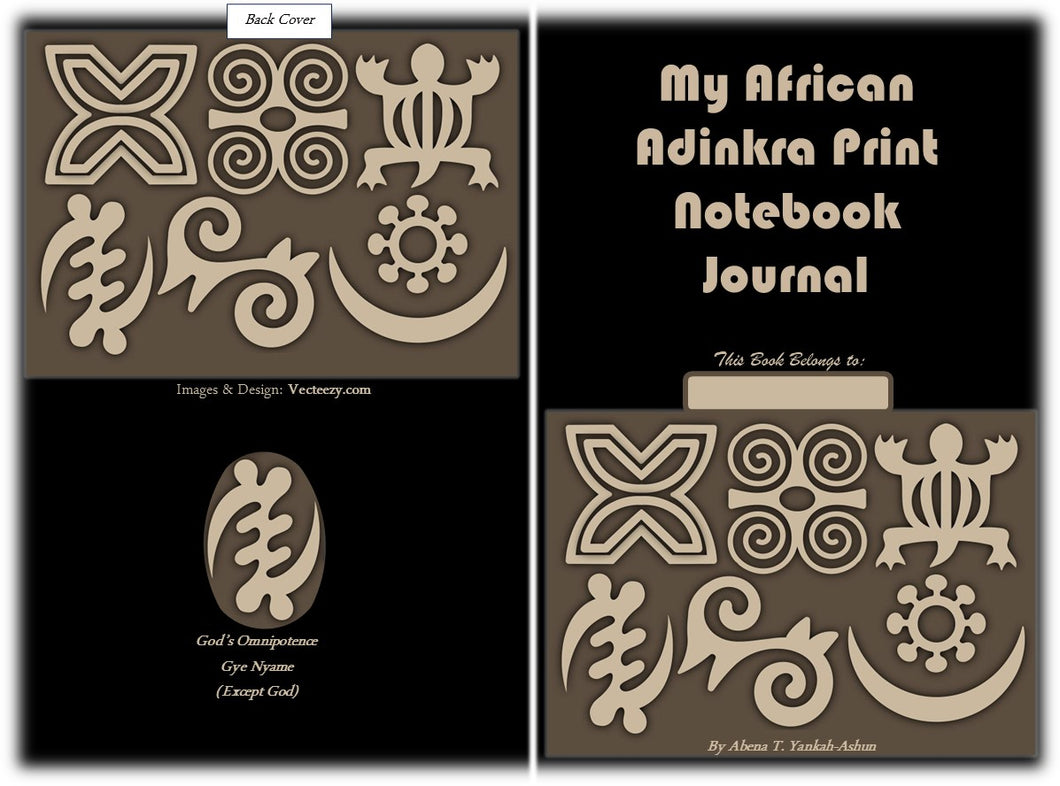 My African Adinkra Print Notebook Journal-Paperback