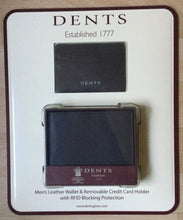 Load image into Gallery viewer, Dents Men’s Leather Wallet &amp; Removable Credit Card Holder. RFID Protected-Choc
