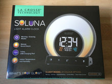 Load image into Gallery viewer, La Crosse Technology Soluna Light Alarm Clock 5 Light Modes 20 Colour Options
