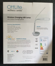 Load image into Gallery viewer, Ottlite Wellness Wireless Charging LED Lamp With Colour Changing Base-White
