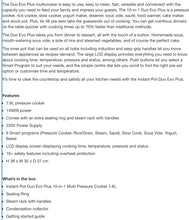 Load image into Gallery viewer, Instant Pot Duo Evo Plus 10-in-1 7.6L Pressure Cooker + LCD &amp; Overheat Protect
