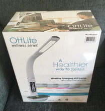 Load image into Gallery viewer, Ottlite Wellness Wireless Charging LED Lamp With Colour Changing Base-White
