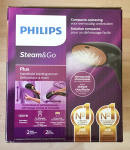 Philips Steam & Go Plus Handheld Compact Garment Steamer GC362.  Vertical or Horizontal Steaming, SmartFlow heated plate.