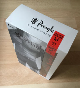 Men’s Pringle Classic Boxers - New Fit 4pack - Combed Cotton & Lycra - Black - M