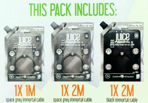 Juice Immortal 3x Super Strong Charge and Sync Cables for iPhone iPad iPod