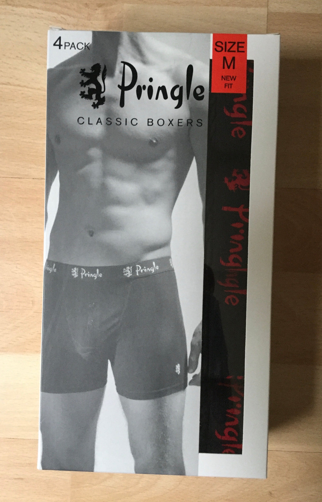 Men’s Pringle Classic Boxers - New Fit 4pack - Combed Cotton & Lycra - Black - M