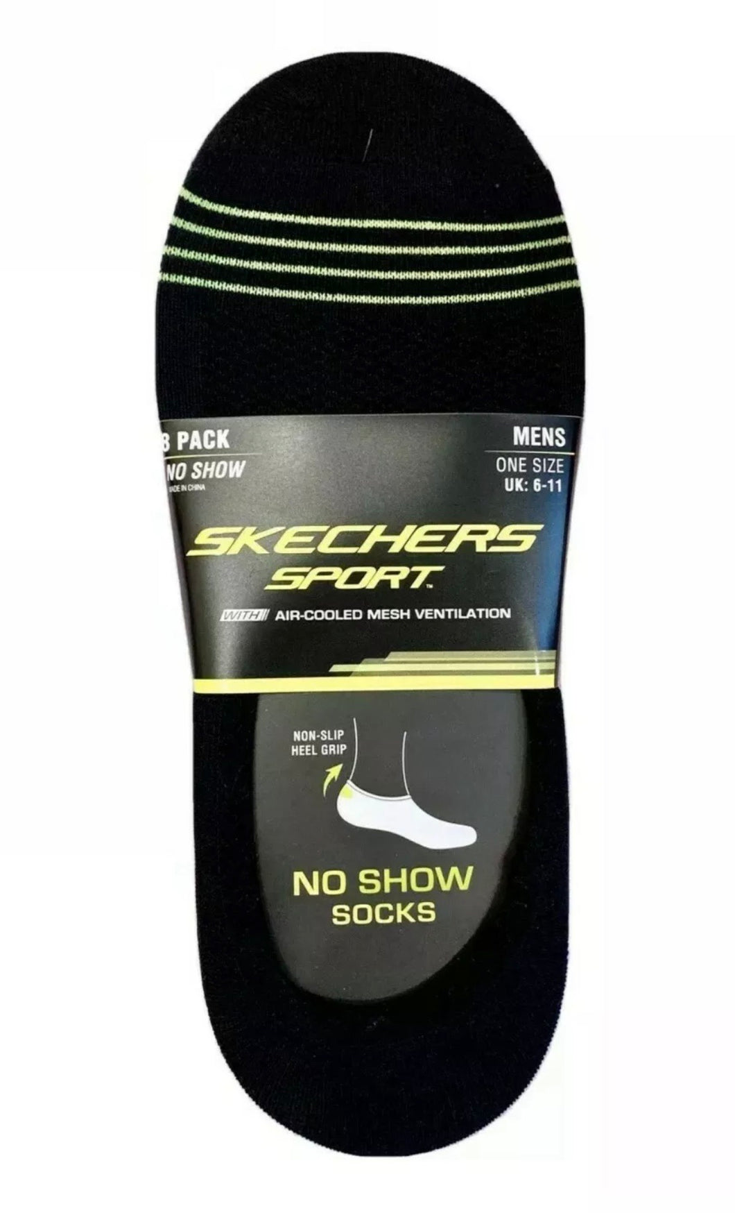 Men’s Skechers Sport No Show Non Slip 8pack One Size Socks