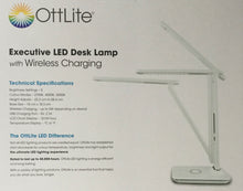 Load image into Gallery viewer, OttLite Executive LED Desk Lamp With Wireless Charging 5 Brightness - White
