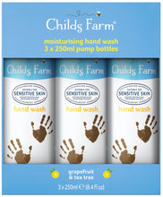 Load image into Gallery viewer, Childs Farm Moisturising Hand Wash Grapefruit &amp; Tea Tree 3 X 250ml
