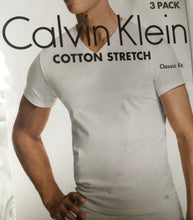 Load image into Gallery viewer, Men’s Calvin Klein Cotton Stretch V-Neck T-Shirts - Classic Fit 3pack White - Large
