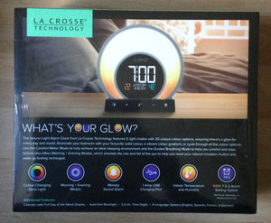 La Crosse Technology Soluna Light Alarm Clock 5 Light Modes 20 Colour Options