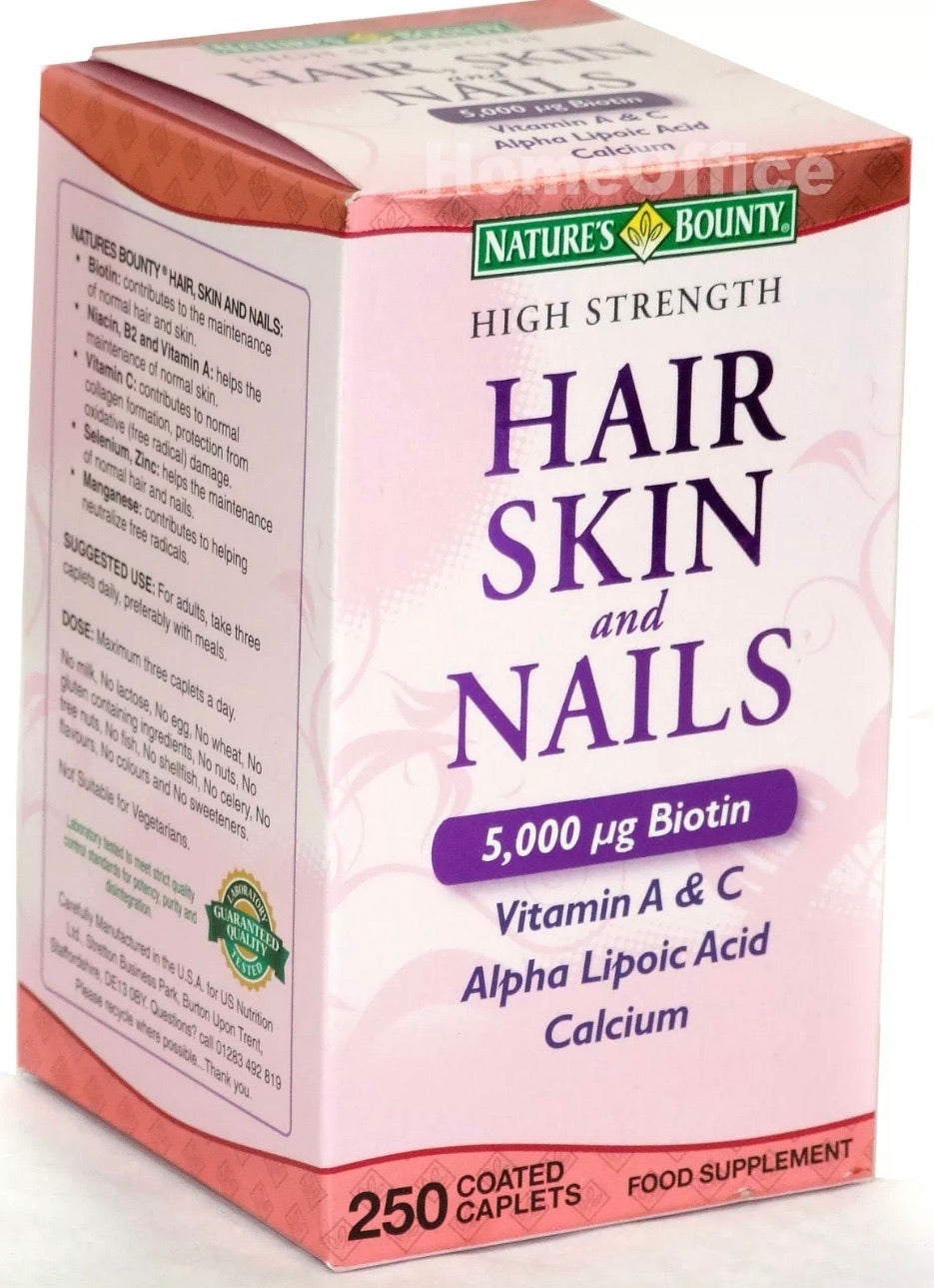 Nature’s Bounty High Strength Hair Skin & Nails 5,000 Biotin, Vit A&C