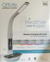 Load image into Gallery viewer, Ottlite Wellness Wireless Charging LED Lamp With Colour Changing Base-White
