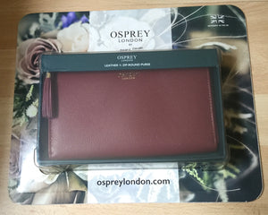 Osprey London Women's Leather Purse 12x20x3cm - Burgundy