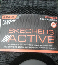 Load image into Gallery viewer, Women’s Skechers Active No Show Liner Socks, 8-Pair Non Slip Heel Grip UK 5-9.5
