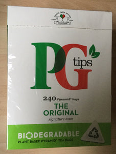 PG Tips The Original Pyramid Tea Bags 240. Biodegradable. Britain’s No.1 Tea Bags.