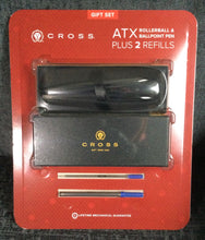 Load image into Gallery viewer, Cross ATX Rollerball &amp; Ballpoint Pen Plus 2 Refills Gift Set - Brushed Black
