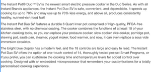 Instant Pot Duo 6 SV 5.7L Multi-Use Pressure Cooker