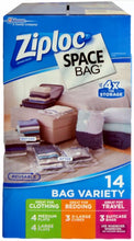 Load image into Gallery viewer, Ziploc Space Bag - 14 Piece Space Saver Bags Storage Set - Airtight, Waterproof, Reusable.
